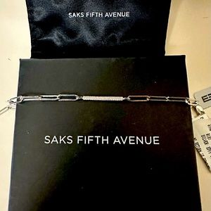 Effy Sterling Silver& 0.11 TCW Diamond Paperclip Bracelet.